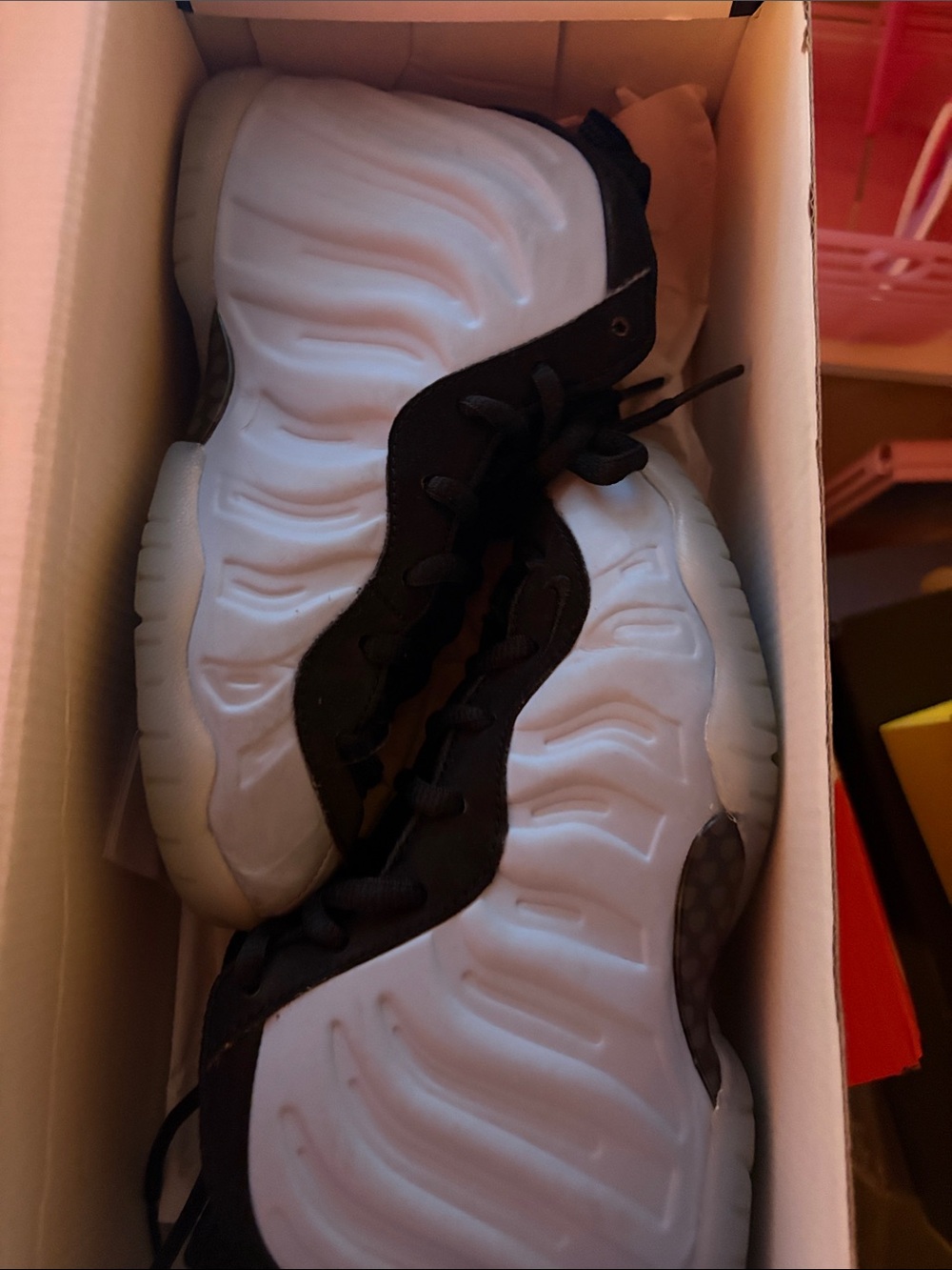 Nike Kids Foamposite Sneakers White and Black